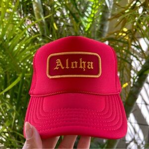 Red Aloha Lidz trucker hat
